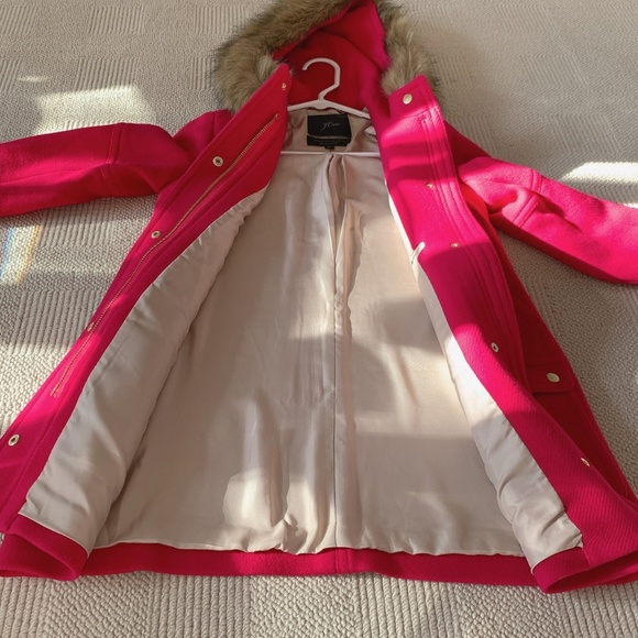 NWT JCrew Chateau Stadium Cloth Parka Coat Pink Size 2 - Picture 3 of 8